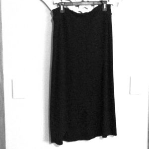 Long ankle length Black Skirt w/cross over slit
